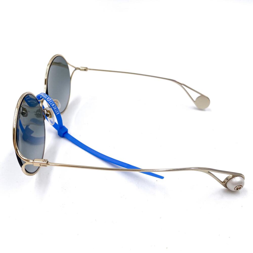 Gucci Round Sunglasses Round Pearl Tip Gold Metal Frame GG0253S - Picture 9 of 15